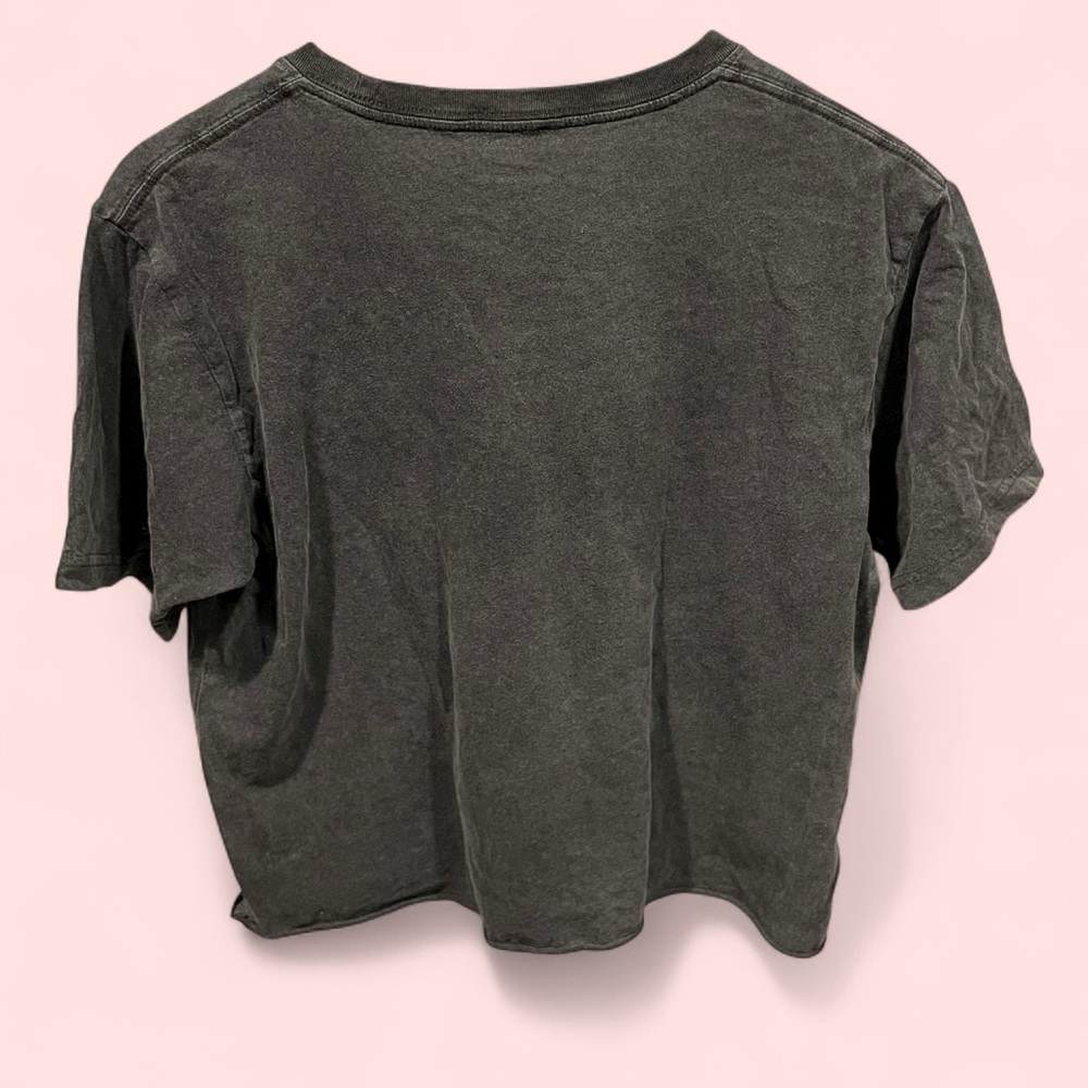 Cute washed black western block print Nashville crop top t-shirt - Picture 2 of 6